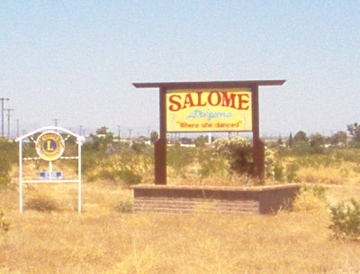Salome, AZ: Welcome sign