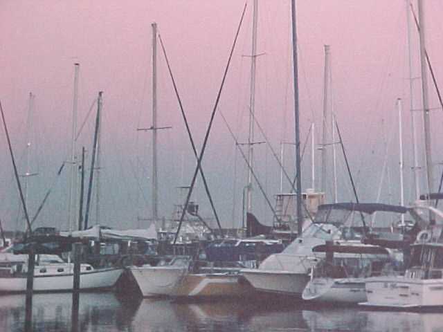 Long Beach, MS: Long Beach Marina at Sunset