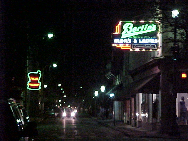 city street at night. Broad Street at night