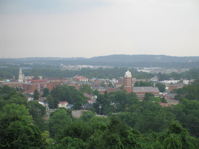 Chillicothe, OH: An overview of downtown Chillicothe from Grandview Cemetery
