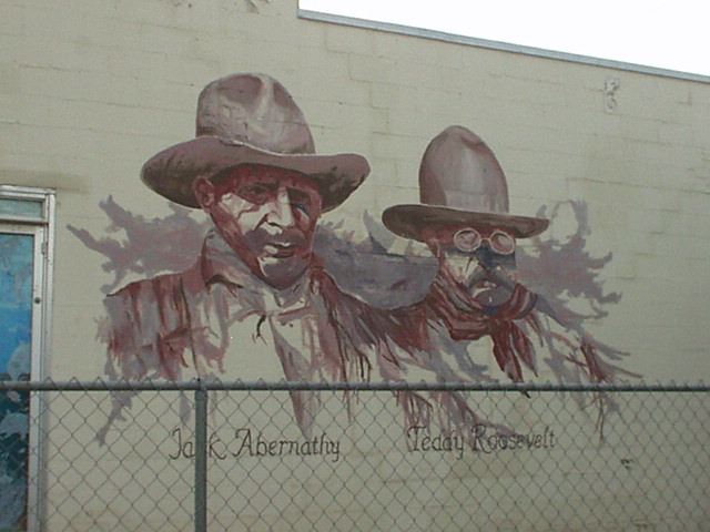 Chattanooga, OK : mural in Chatanooga---joe abernathy and Teddy Roosevelt
