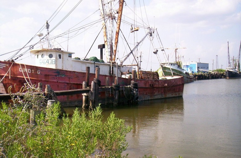 Port Arthur, TX: shrimp boats in port