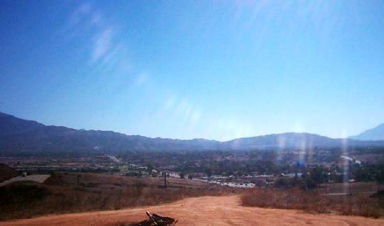 Yucaipa, CA : view of Yucaipa Valley from a hill now populated with new homes
