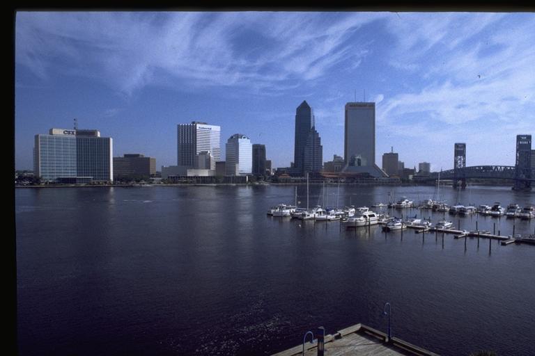 Jacksonville, FL: Jacksonville Florida Skyline. Circa 1990