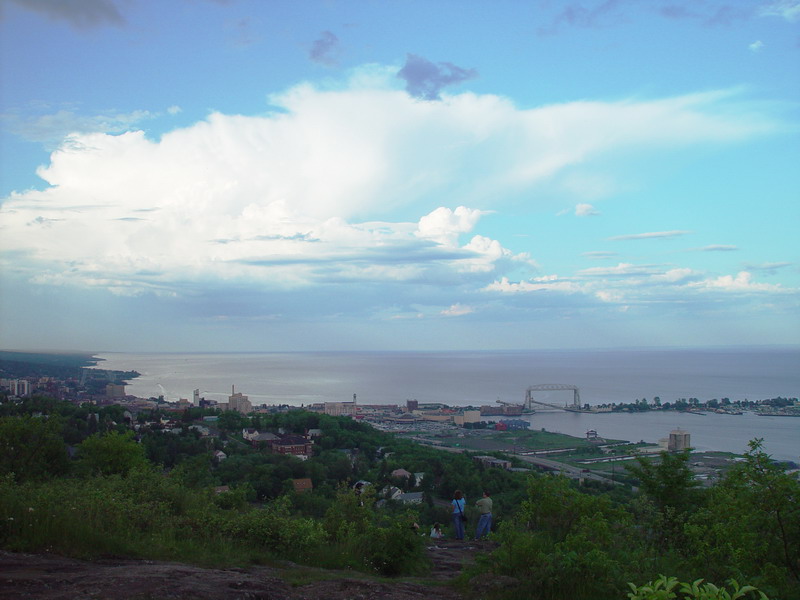 Duluth, MN: Duluth from the gazebo in Enger Tower Park.