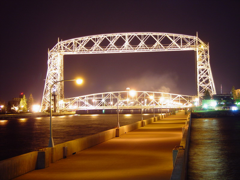 Duluth Lift Bridge At Night