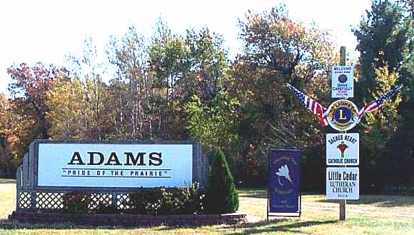 Adams, MN : Approaching Adams from I-90 on State Hwy 56