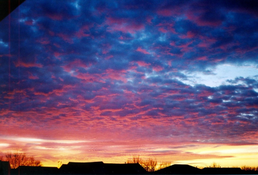 Andover, KS: Sunrise over a North Andover neighborhood
