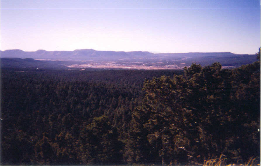 Pecos, NM : mountain view of pecos village