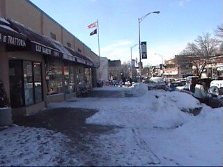 Highland Park, NJ: This is part of Highland Park, NJ's main street right after snow!