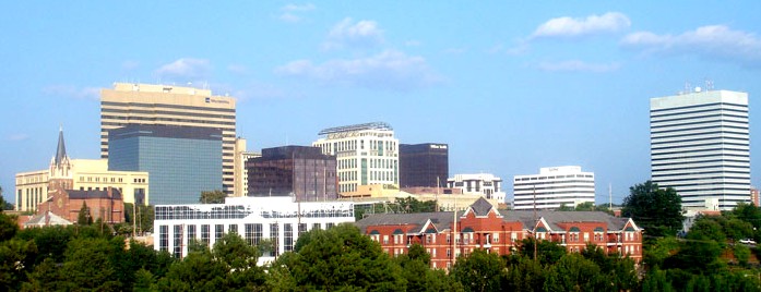 Columbia, SC: Skyline from the Finlay Park area