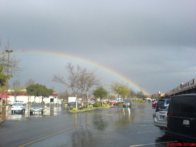 Reedley, CA: A rainy day at Town & Country shopping center.