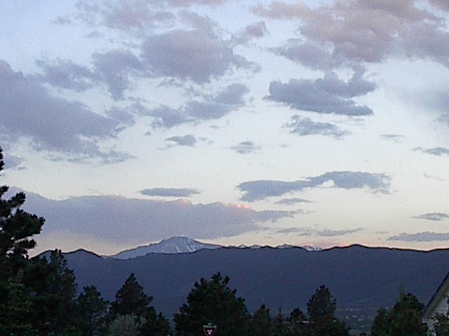 Woodmoor, CO: Evening view of Pike's Peak from Woodmoor