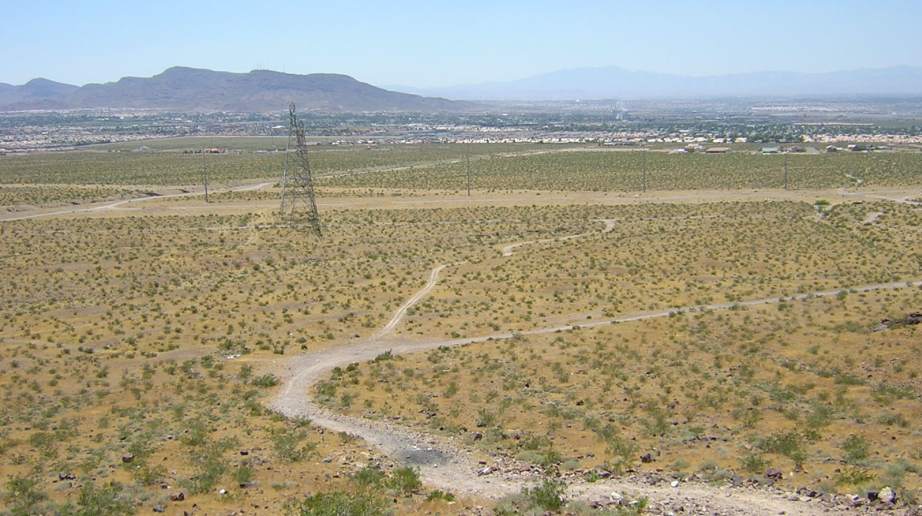 Henderson, NV: Looking West at the Valley from the top of the "B" Mountain in the back of Henderson (Behind Racetrack Rd)