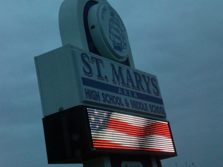 St. Marys, PA : High School entrance sign