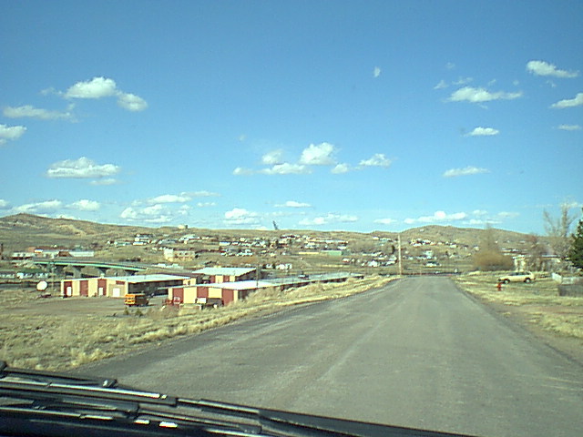 Hanna, WY: Viewing Town of Hanna towards the north