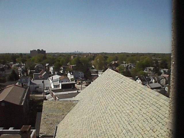 Jenkintown, PA: Immaculate Conception BVM RC Church view south from the bell tower of Center City Philadelphia