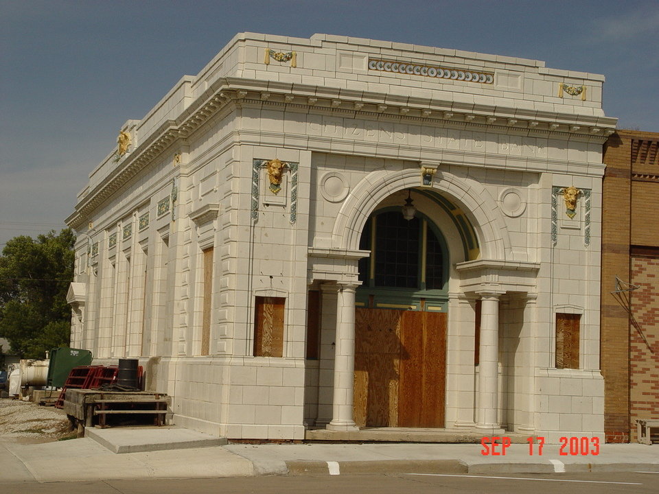 Creston, NE: Old Bank Building from the 30s