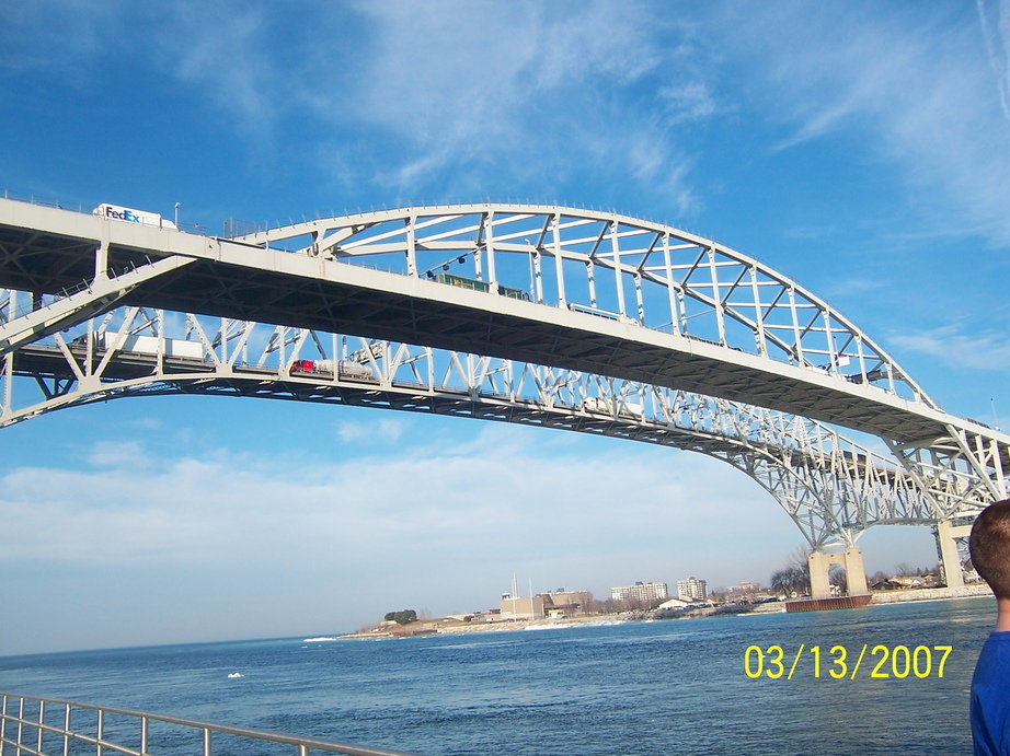 Port Huron, MI: The Blue Water Bridges in early March 07