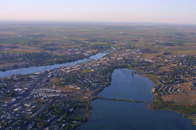 Moses Lake, WA: The city of Moses Lake from a hot air balloon
