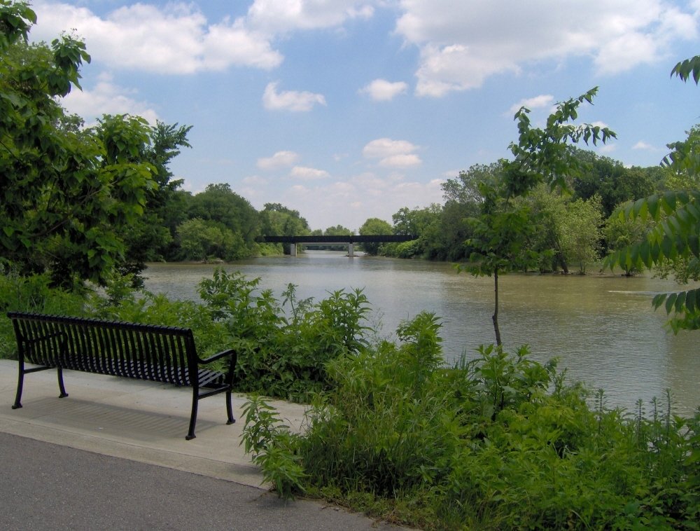 Logansport, IN: View of Wabash River from Little Turtle Waterway