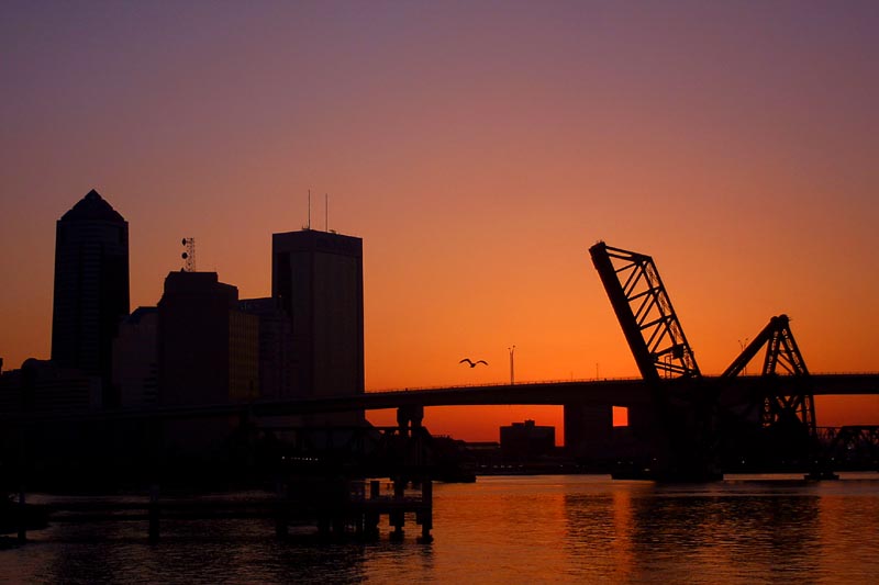 Jacksonville, FL : View from the times union parking lot at dawn