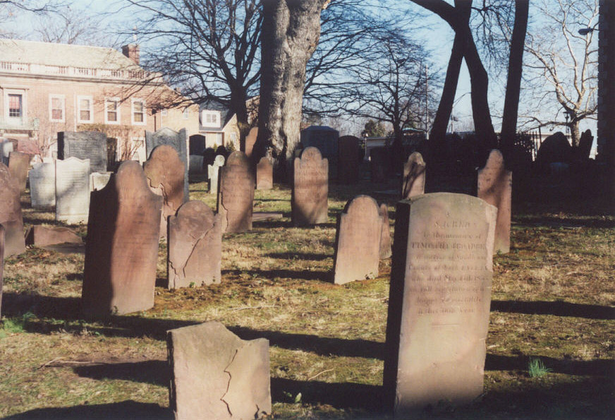 Orange, NJ: Shot of 18th century graveyard at First Presbyterian Church