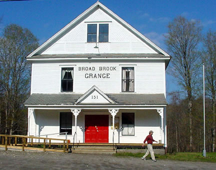 Guilford, VT : The Broad Brook Grange on Guilford Center Road in Guilford Center was built in the 1880s and is Guilford's local gathering hall. It was almost lost to a fire in the summer of 1950.