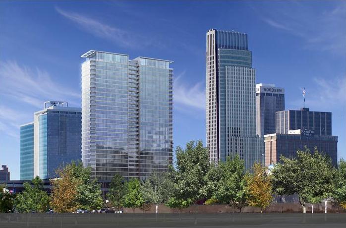 Omaha, NE : Downtown Omaha with new Wall Street Tower