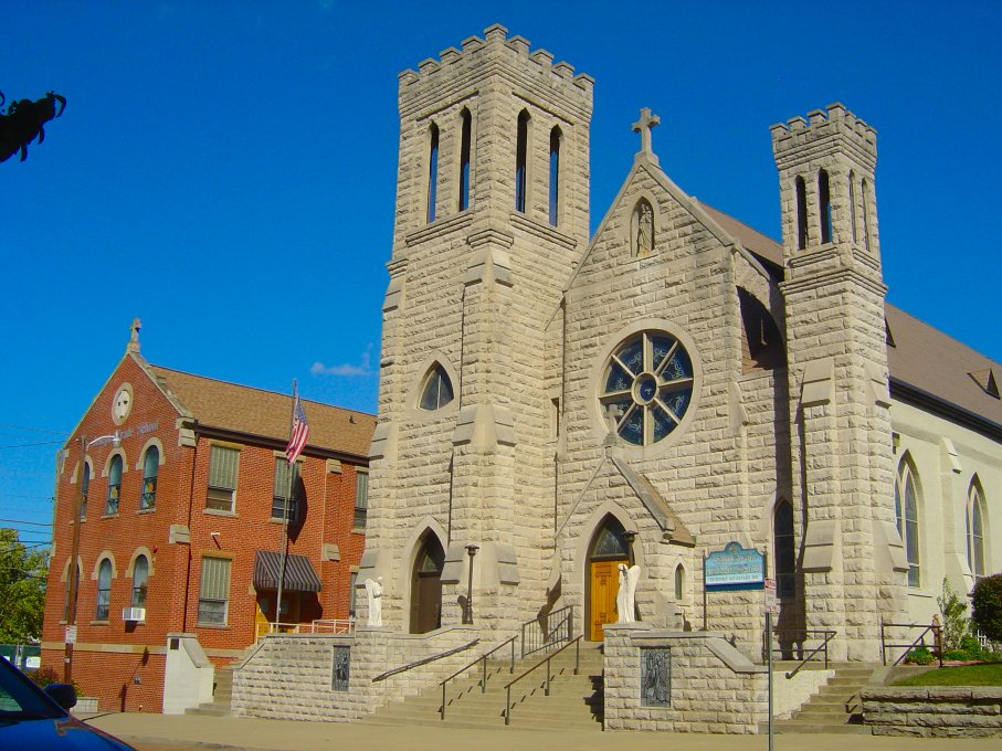 Huntington, WV St. Josephs church and grade school photo, picture