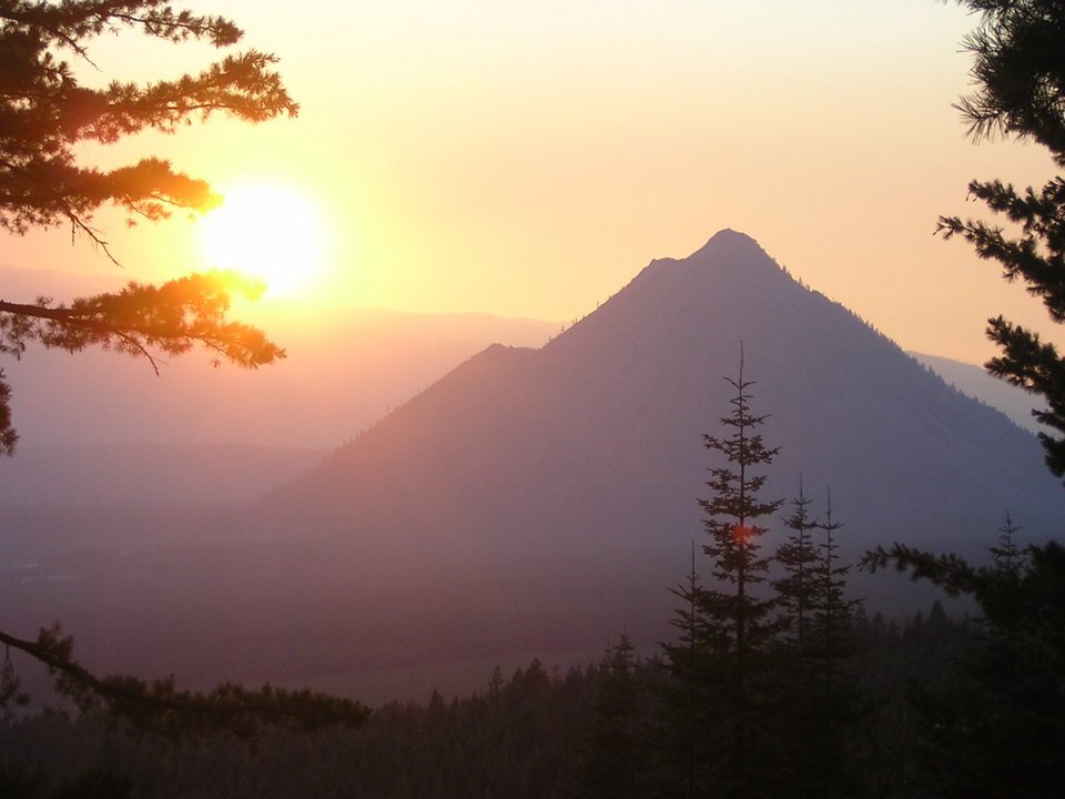 Mount Shasta, CA : Beautiful Sunset Over Black Butte 8-3-2007