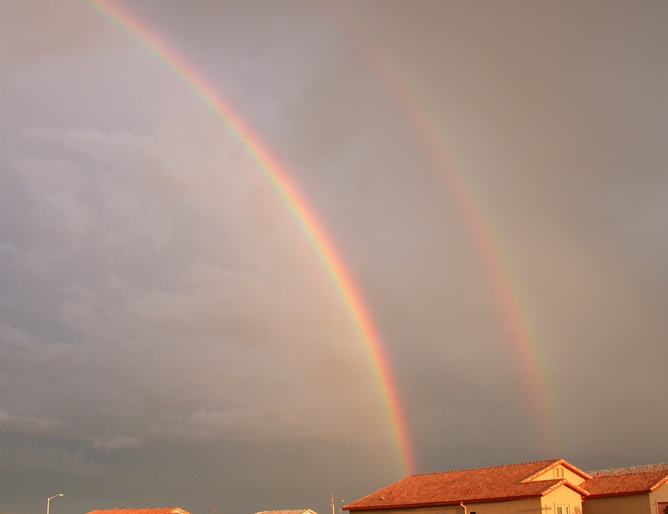 Sierra Vista, AZ: double rainbow in northeast Sierra Vista