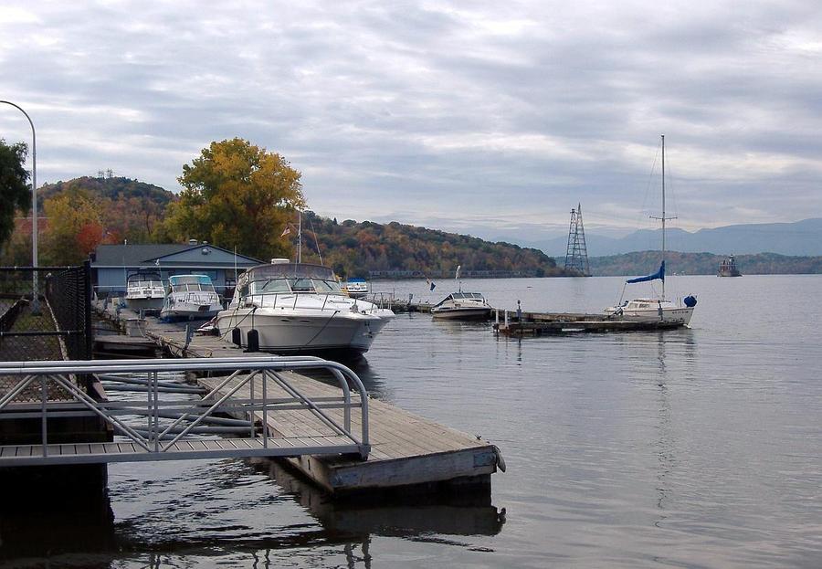 Hudson, NY: Hudson Boat Launch- A Southern View Down The River From The Launch Area.