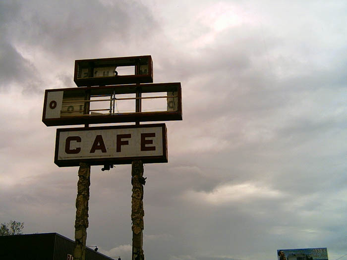 Fort Leonard Wood, MO: old cafe sign outside of Fort Leonardwood