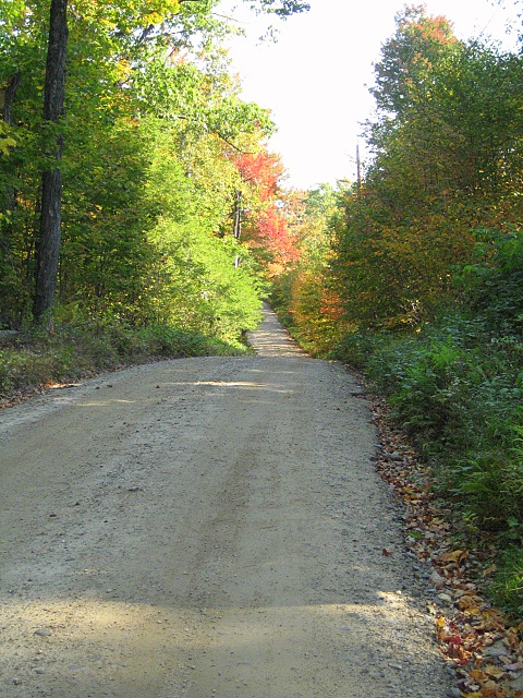 Holderness, NH : A non-paved street in the mountains.