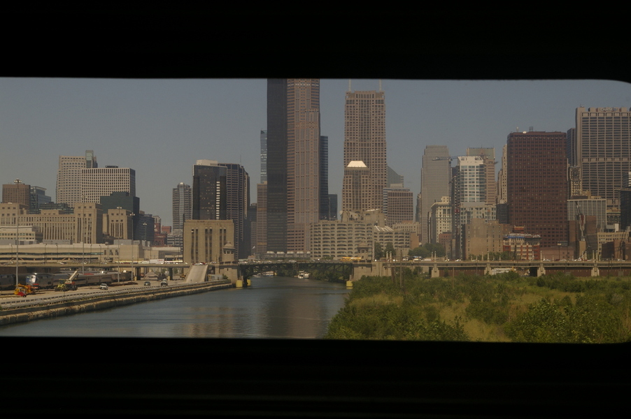 Chicago, IL: Chicago, looking out window from Amtrac Aug. 05, 2007