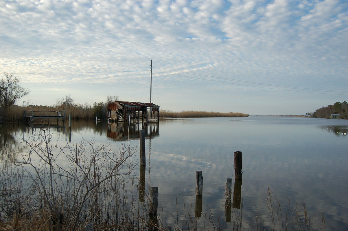 Spanish Fort, AL : Mirror Image of Clouds on Water