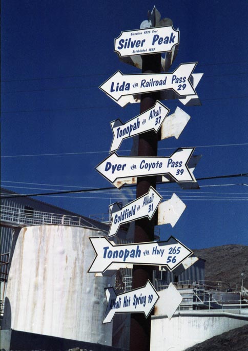 Silverpeak, NV : Mileage Sign, Silver Peak NEVADA