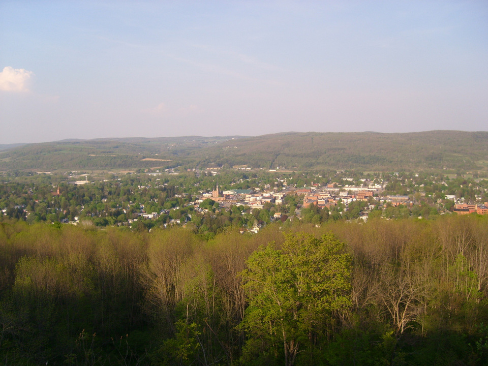 Norwich, NY: View of Norwich, NY from atop the quarry