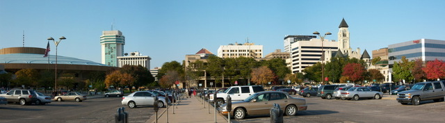 Wichita, KS: Downtown Panorama from Parking Lot