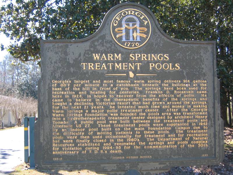 Warm Springs, GA: Warm Springs Treatment Pools Historic Marker