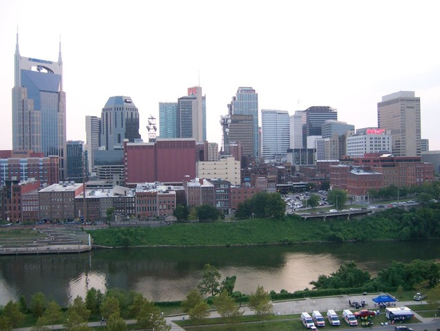 Nashville-Davidson, TN: Nashville Skyline (Dusk) from LP Field