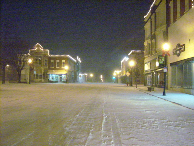 Chillicothe, MO: The Square during a Christmas 2007 Blizzard