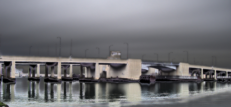 Long Beach, NY: HDR image of the L.B. bridge -jan08-