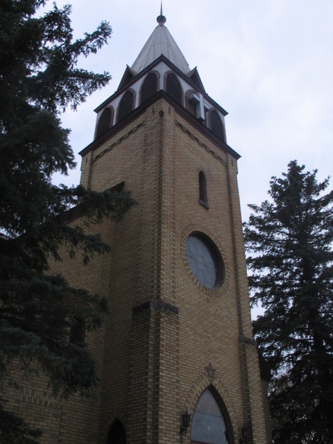 Little Falls, MN: Gothic Revival Style Church in Little Falls