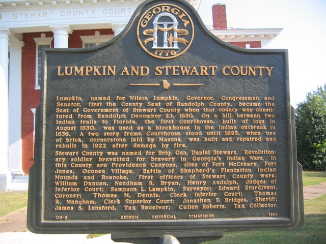 Lumpkin, GA: Lumpkin and Stewart County Historic Marker