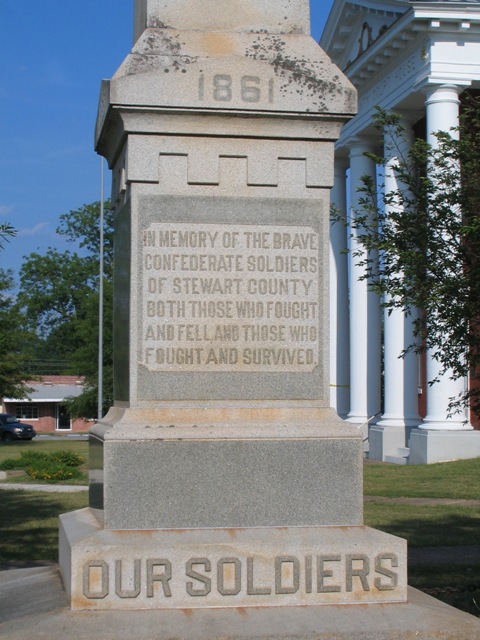 Lumpkin, GA: Stewart County Confederate Memorial Inscription