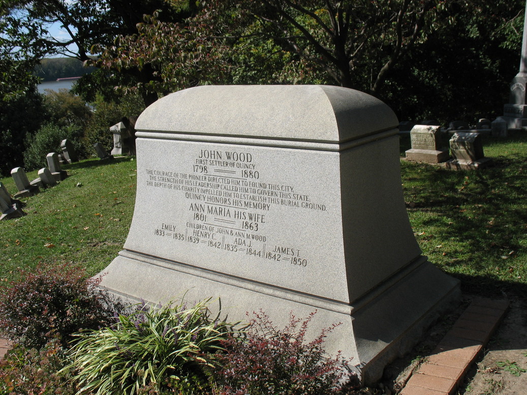 Quincy, IL: Gravesite of Gov. John Wood - Woodland Cemetery