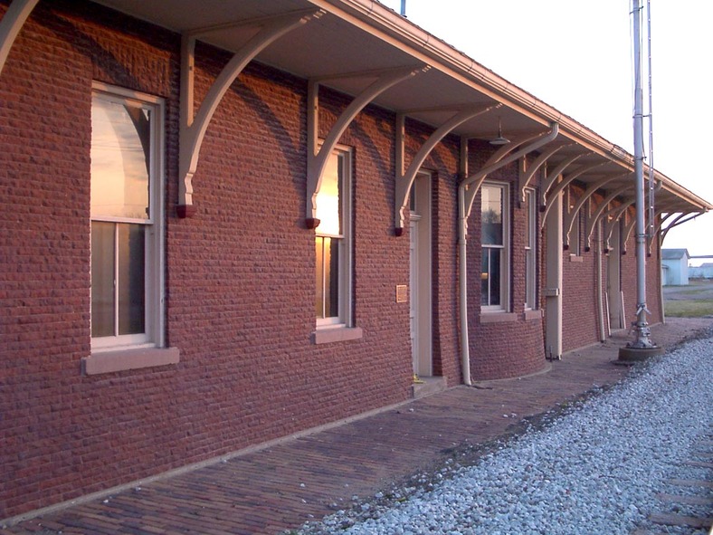 Wilton, IA Pedestrian Platform Wilton Depot at Sunset 2005 photo