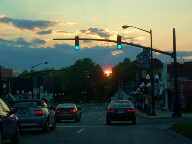 Pineville, NC : Downtown at Dusk
